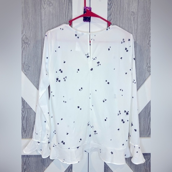 286. Ann Taylor Pleated Ruffle Blouse S - Picture 4 of 7